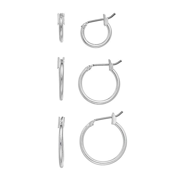 Nine west sale silver hoop earrings