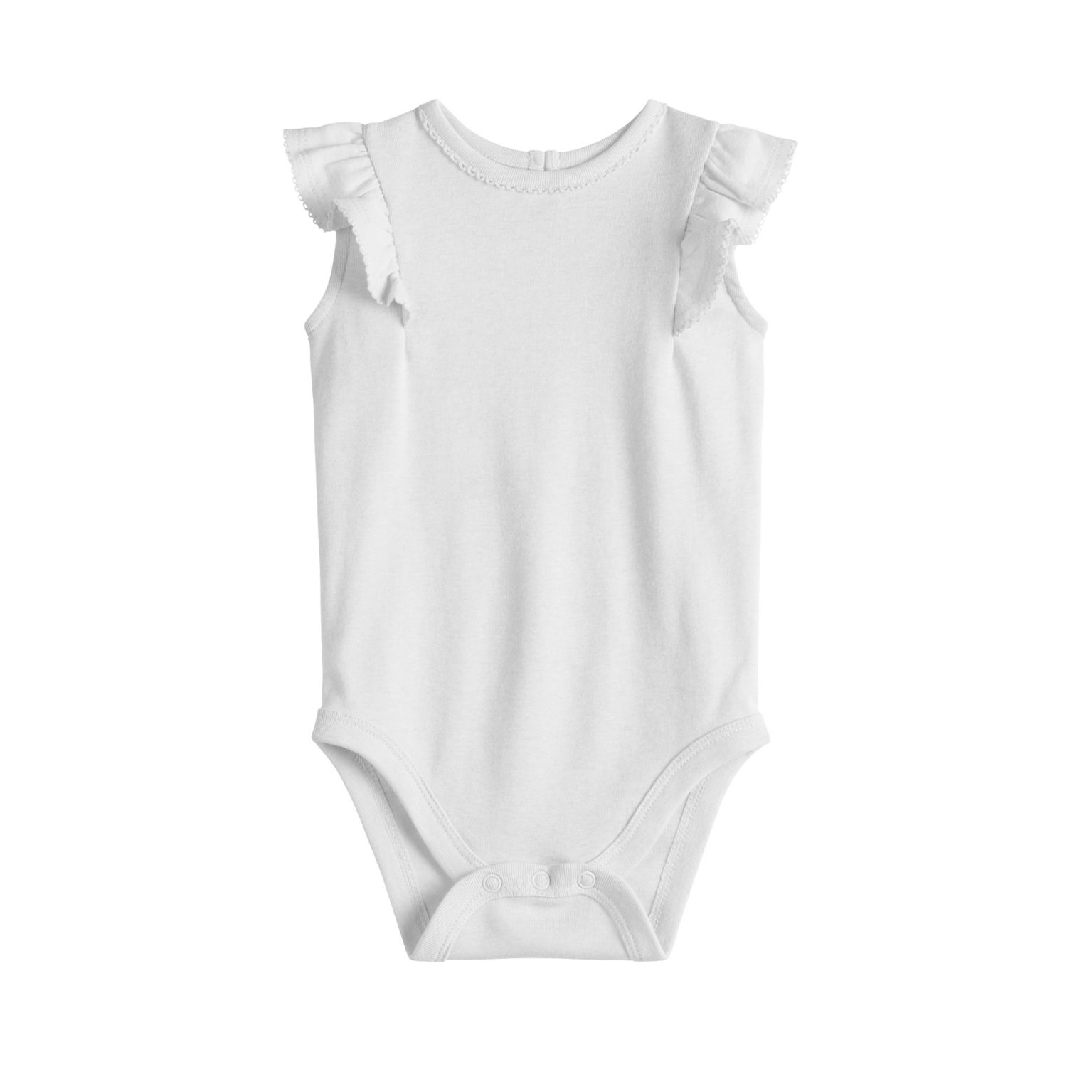 white flutter sleeve onesie