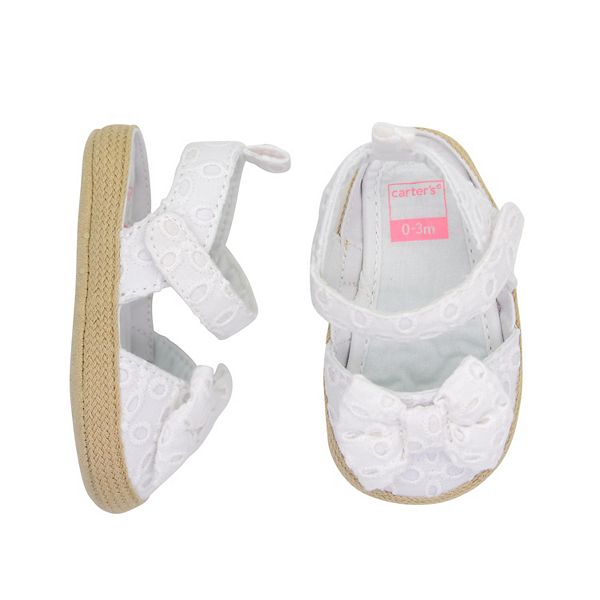 Baby Girl Carter's Eyelet Espadrille Sandal Crib Shoes