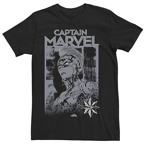 Men's Marvel Captain Marvel Distressed Stamp Portrait Graphic Tee