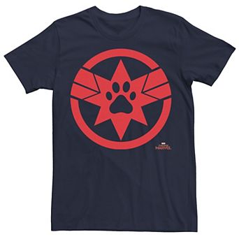 Men's Marvel Captain Marvel Goose Cat Paw Symbol Graphic Tee