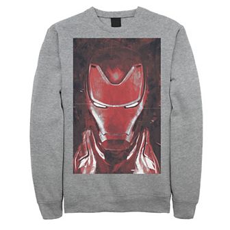Men's Marvel Avengers Endgame Red Iron Man Portrait Graphic Fleece Pullover