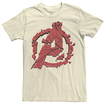 Men's Marvel Avengers Endgame Shattered Red Logo Graphic Tee
