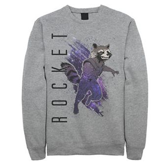 Men's Marvel Avengers Endgame Rocket Painted Galaxy Graphic Fleece Pullover