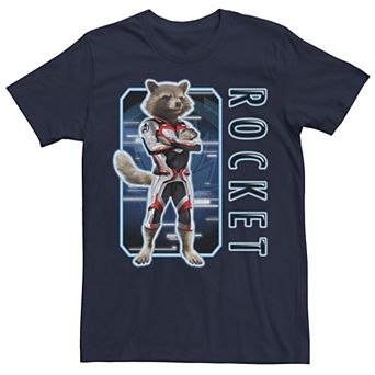 Men's Marvel Avengers Endgame Rocket Portrait Panel Graphic Tee