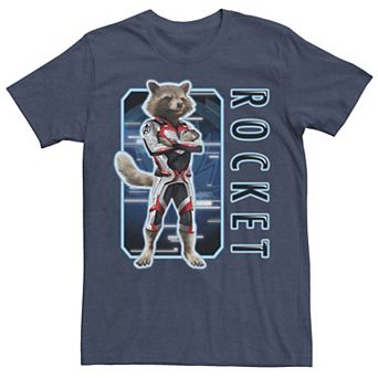 Men's Marvel Avengers Endgame Rocket Portrait Panel Graphic Tee