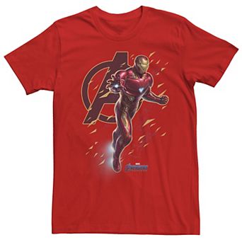 Men's Marvel Avengers Endgame Iron Man Action Pose Graphic Tee