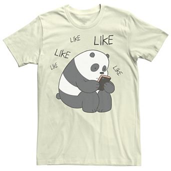 Men's Cartoon Network We Bare Bears Like Like Like Texting Graphic Tee
