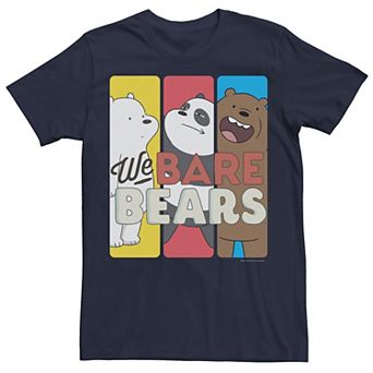 Men's Cartoon Network We Bare Bears Trio Portrait Panels Graphic Tee