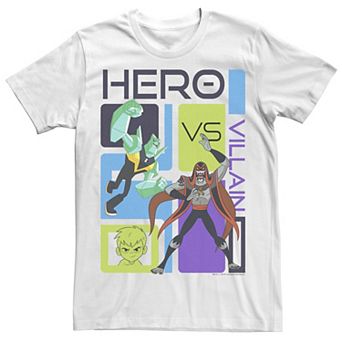 Men's Ben 10 Hero VS Villain Panel Grid Graphic Tee