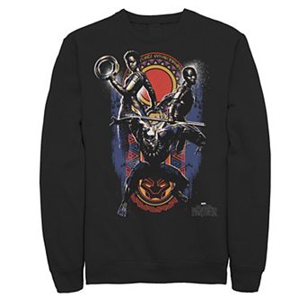 Men's Marvel Black Panther Movie Warrior Trio Graphic Fleece Pullover