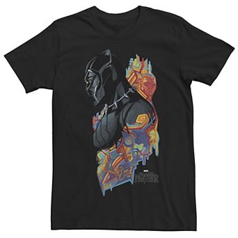 Men's Marvel Black Panther Movie Colorful Pattern Profile Tee