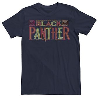Men's Marvel Black Panther Movie Patterned Logo Graphic Tee