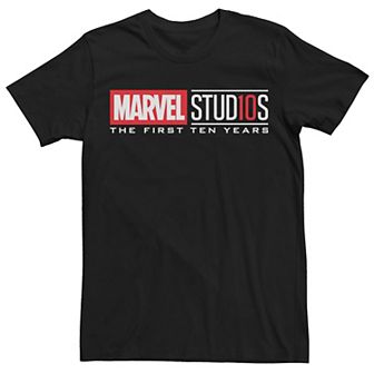 Men's Marvel Studios First Ten Years White Logo Graphic Tee