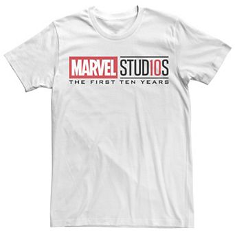 Men's Marvel Studios First Ten Years White Logo Graphic Tee