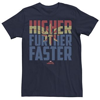 Men's Marvel Captain Marvel Higher Faster Fill Graphic Tee