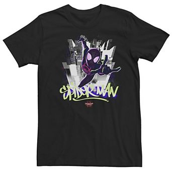 Men's Marvel Spider-Man Spiderverse Graffiti City Graphic Tee