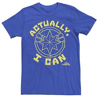 Men's Marvel Captain Marvel Actually I Can Yellow Logo Graphic Tee