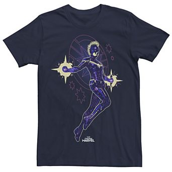 Men's Marvel Captain Marvel Purple Hue Portrait Graphic Tee
