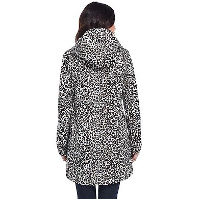 Women's Weathercast Leopard-Print Hooded Packable Anorak Jacket