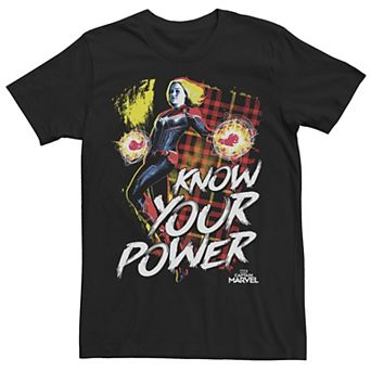 Men's Marvel Captain Marvel Know Your Power Vintage Portrait Tee