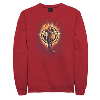 Men's Marvel Captain Marvel Flame Logo Portrait Fleece