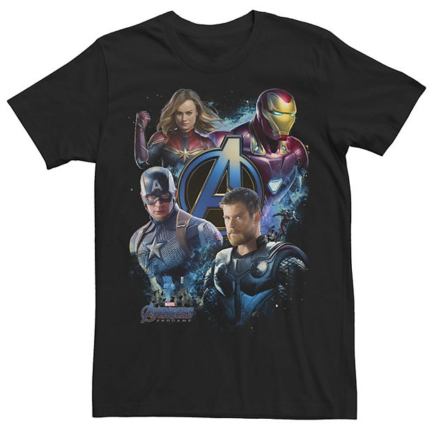 Men s Marvel Avengers Endgame Blue Hue Collage Tee