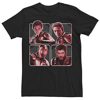 Men's Marvel Avengers Endgame Red Hue Portrait Panels Tee