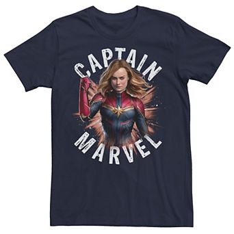 Men's Marvel Captain Marvel Burst Poster Graphic Tee