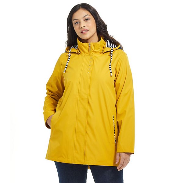 Plus Size Weathercast Bonded Hooded Rain Jacket