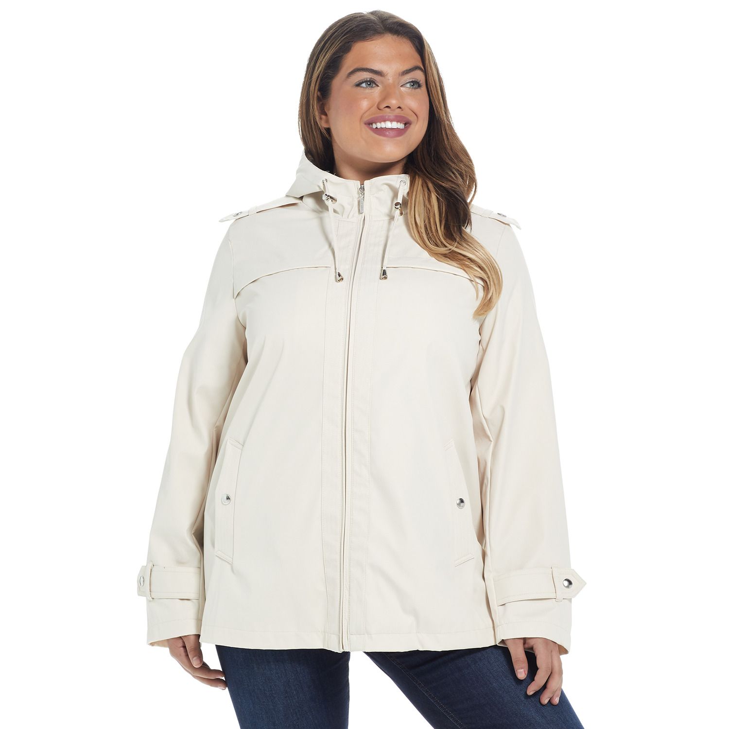 plus size windbreaker with hood