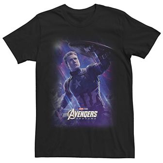 Men's Marvel Avengers Endgame Captain America Galactic Poster Tee