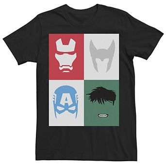 Men's Marvel Avengers Classic Group Shot Silhouettes Poster Tee