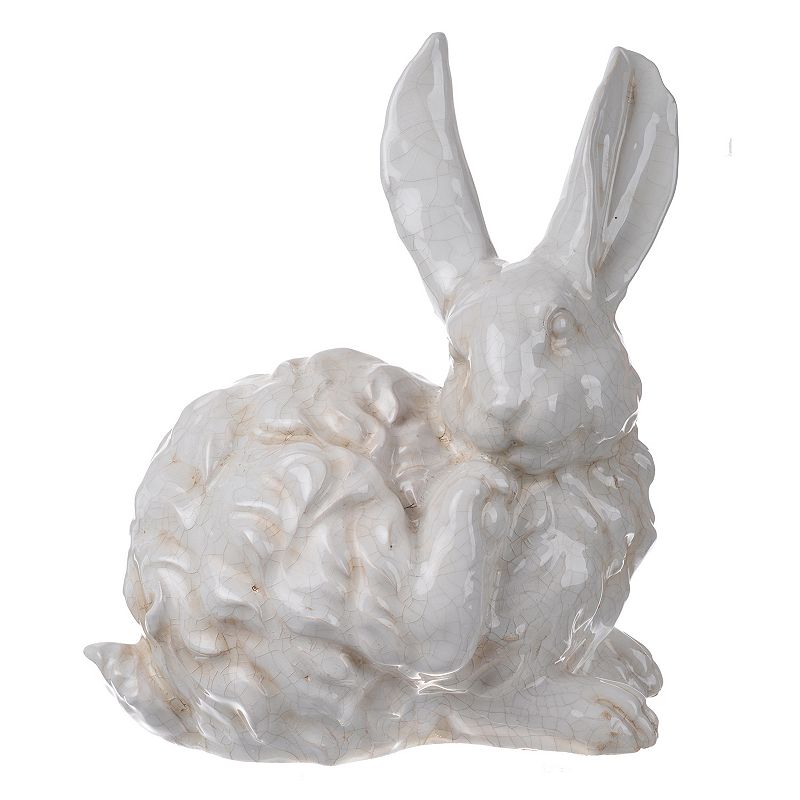 Hector Intent Long-Eared Rabbit Statuette, White