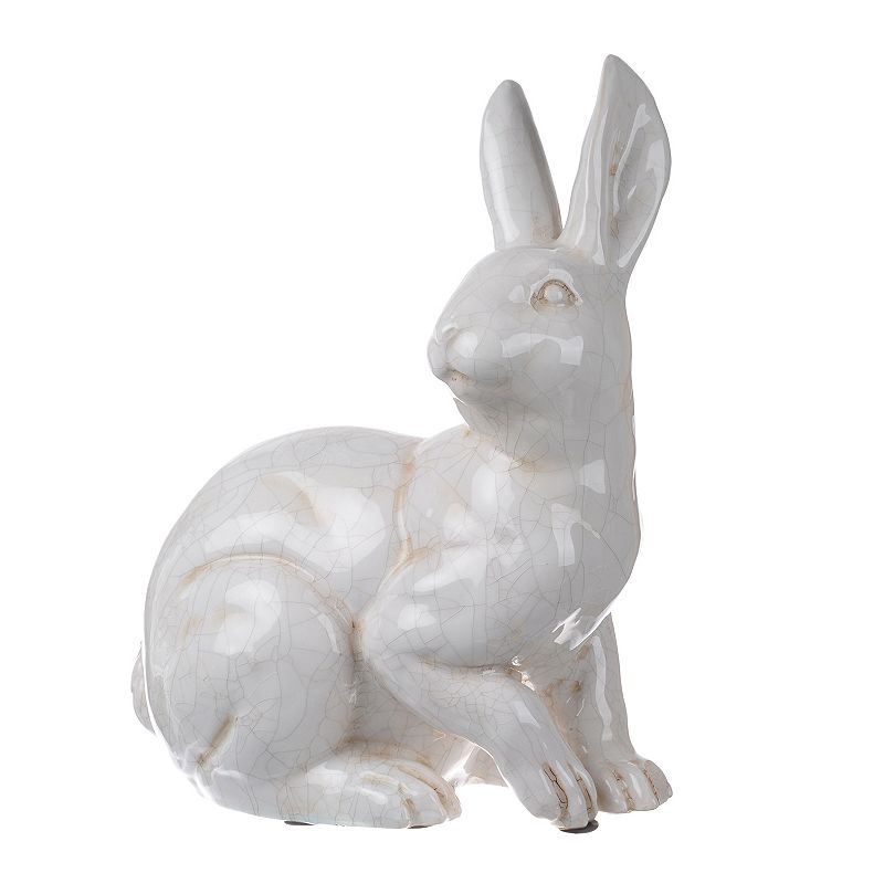 Hector Alert Long-Eared Rabbit Statuette, White