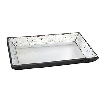 Rectangular Antique Mirrored Glass Tray