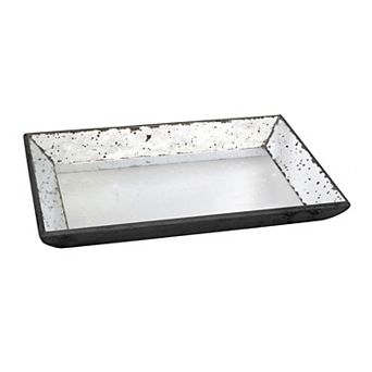 A&B Home Rectangular Antique Mirrored Glass Tray