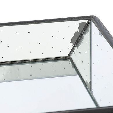 Rectangular Antique Mirrored Glass Tray