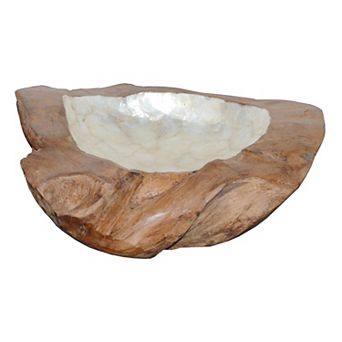 Teak & Pearl Decorative Bowl