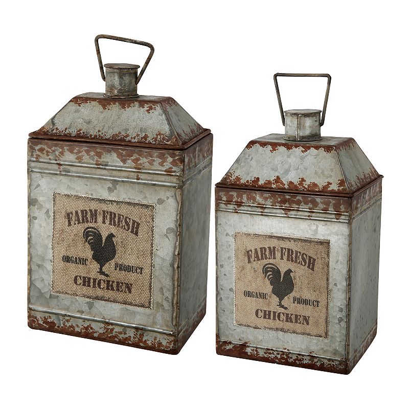 Decorative Pot Table Decor 2-piece Set, Silver