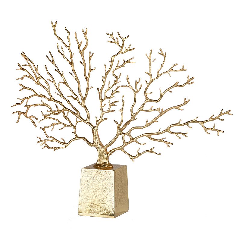 Gold Finish Tree Table Decor