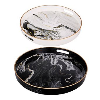 A&B Home Quinn Round Tray 2 pc Set