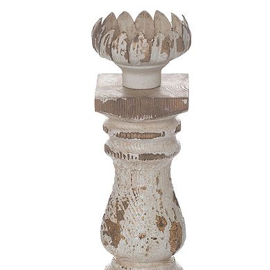 Bellamy Distressed White & Gold Candle Holder 