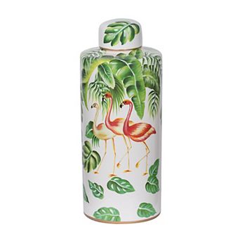 A&B Home Lovise Flamingo Decorative Jar Table Decor