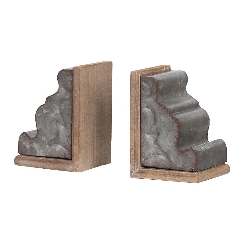 Marna Geode 2-Piece Bookend Set, Silver