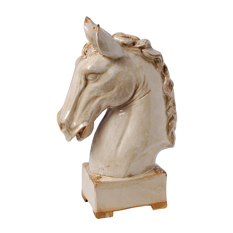 39566785 Horse Statue Table Decor, White sku 39566785