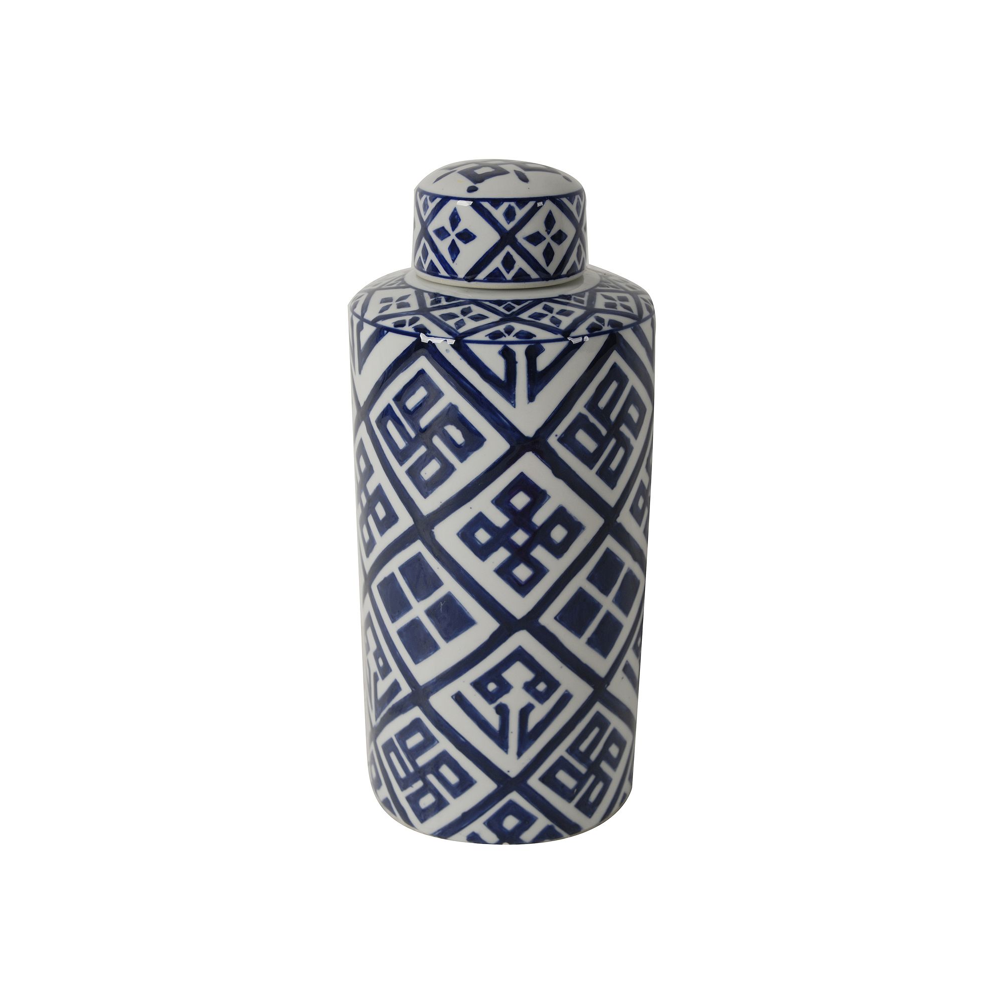 Valora Geometric Small Decorative Jar Table Decor, White