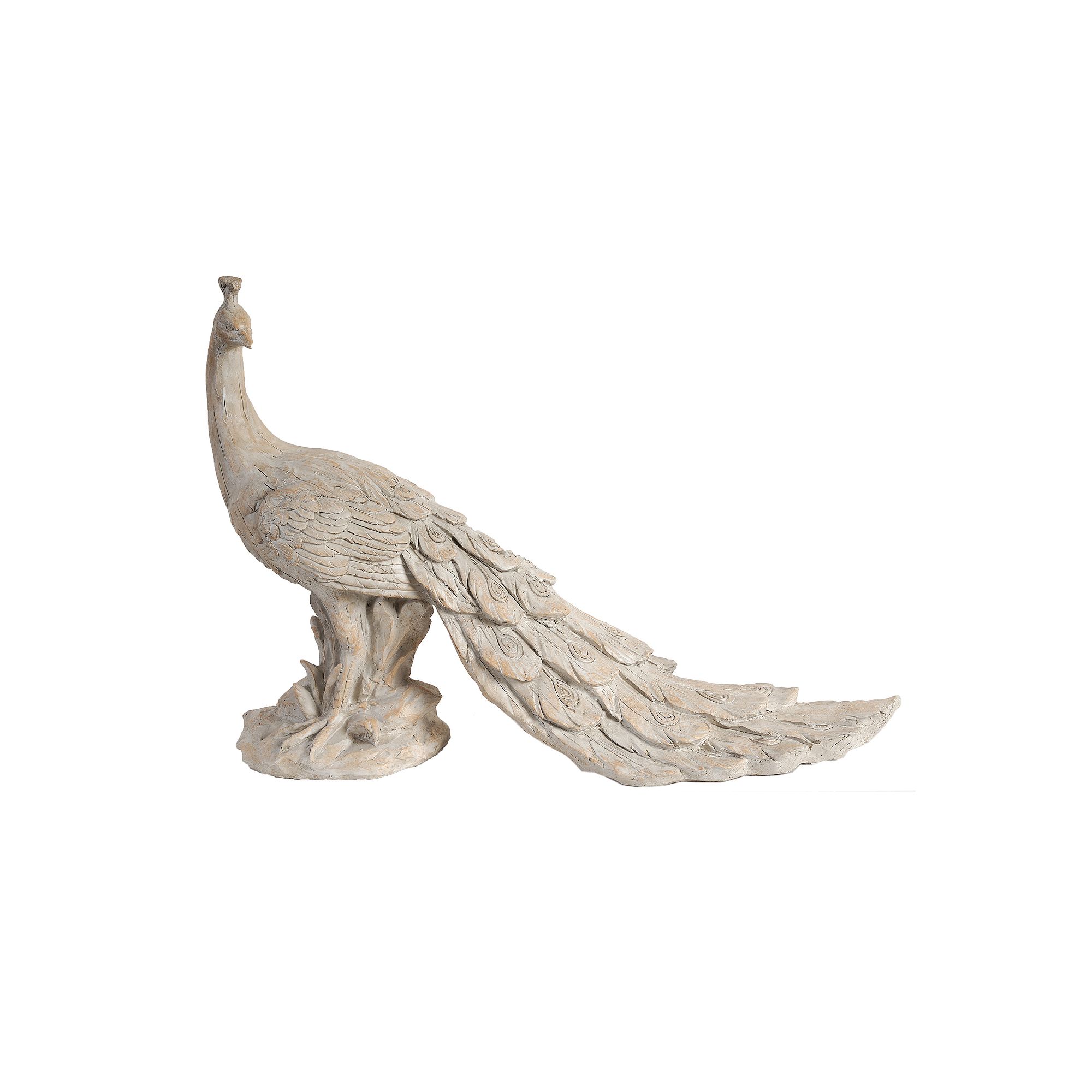 Morara Peacock Sculpture Table Decor, White