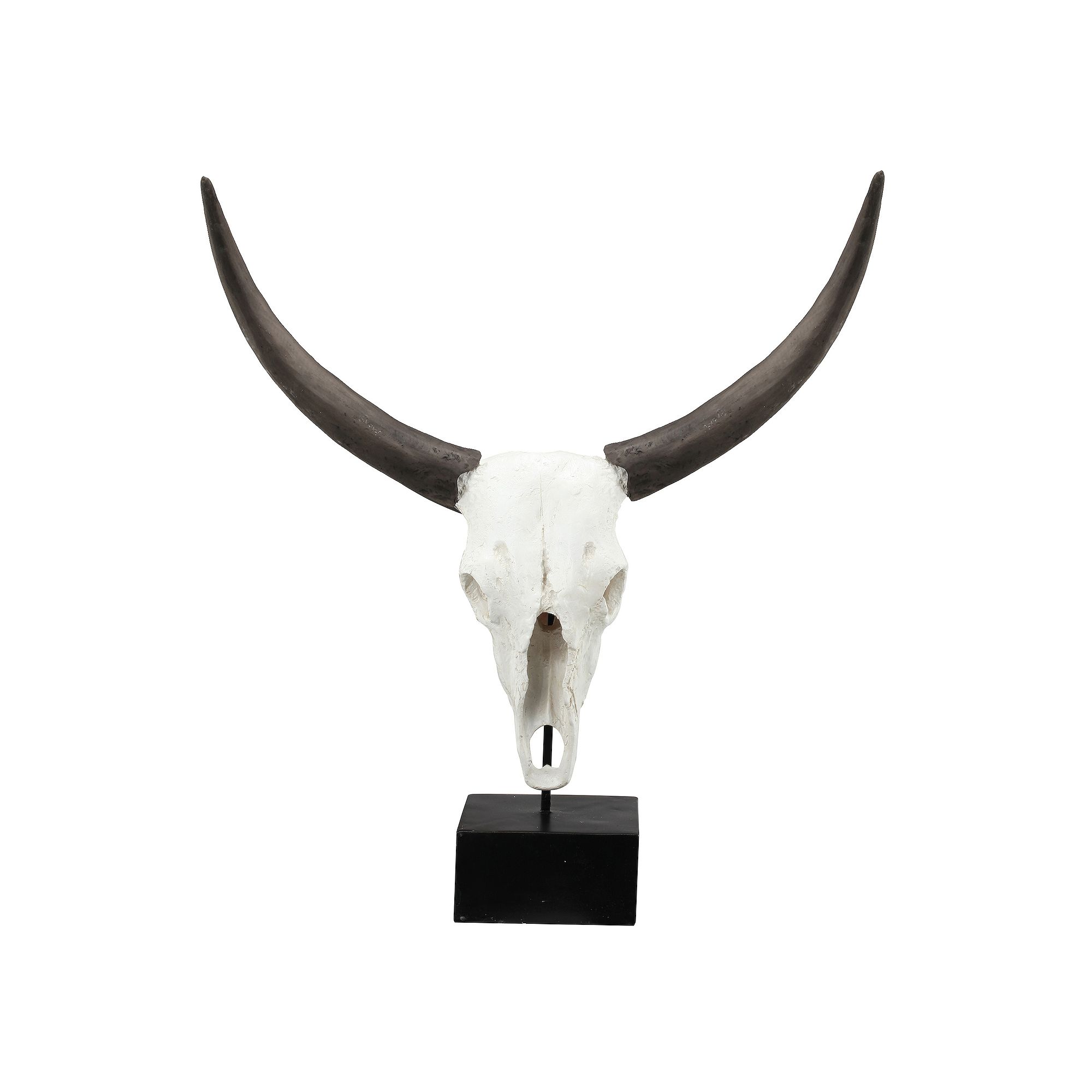 Faux Cow Skull Table Decor, White