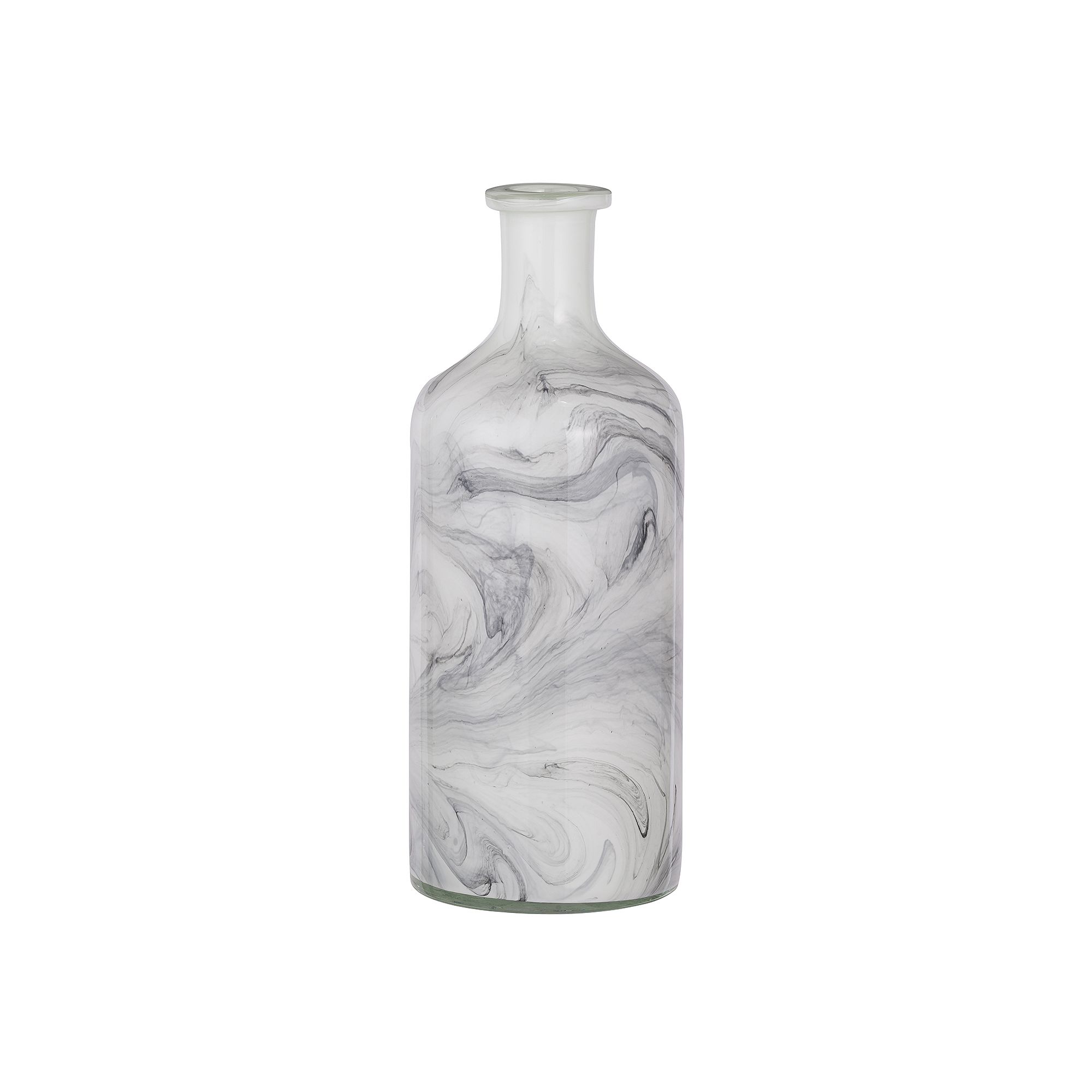 Svirla Swirl Large White & Black Vase